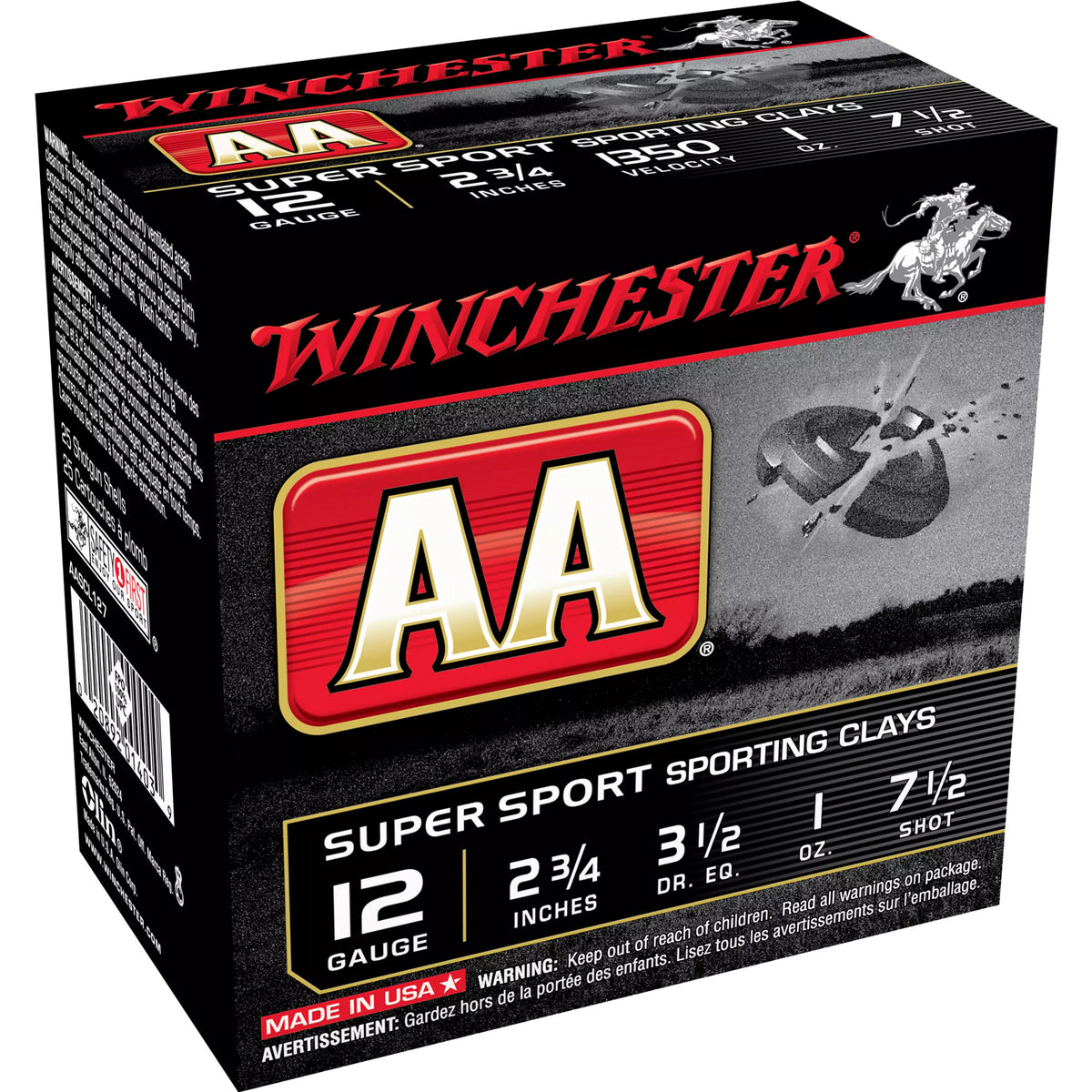 Winchester AA Sporting Clay 12 Gauge 2 3/4" 1 oz #7.5 Shot