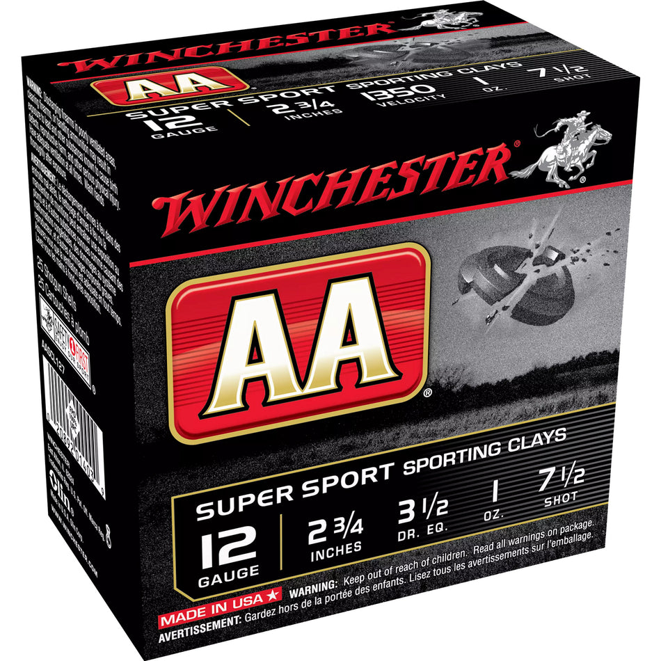 Winchester AA Sporting Clay 12 Gauge 2 3/4" 1 oz #7.5 Shot