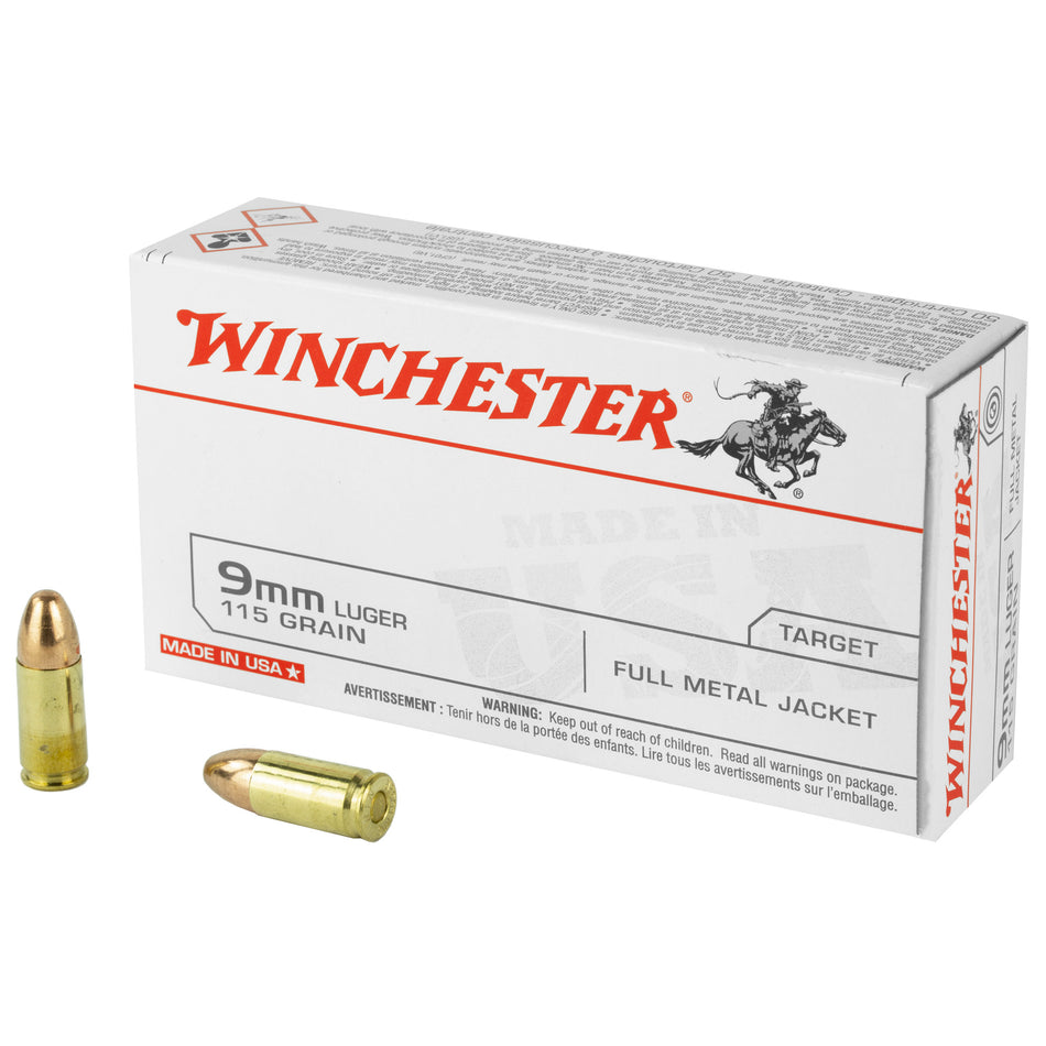 Winchester 9mm Luger / Parabellum USA 115gr FMJ Ammo