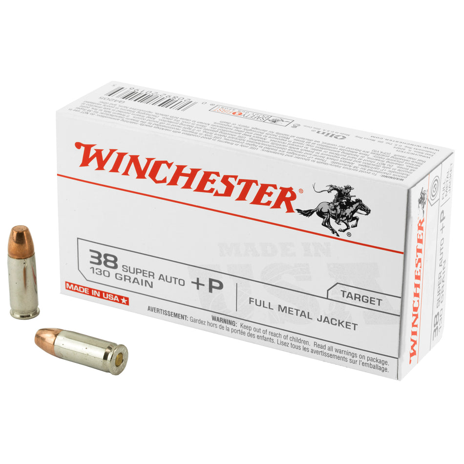 Winchester .38 Super +P USA 130gr FMJ Ammo