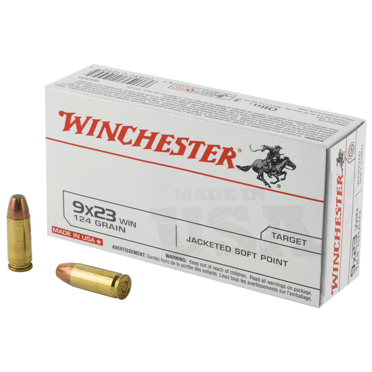 Winchester 9x23mm Winchester USA 124gr JSP Ammo