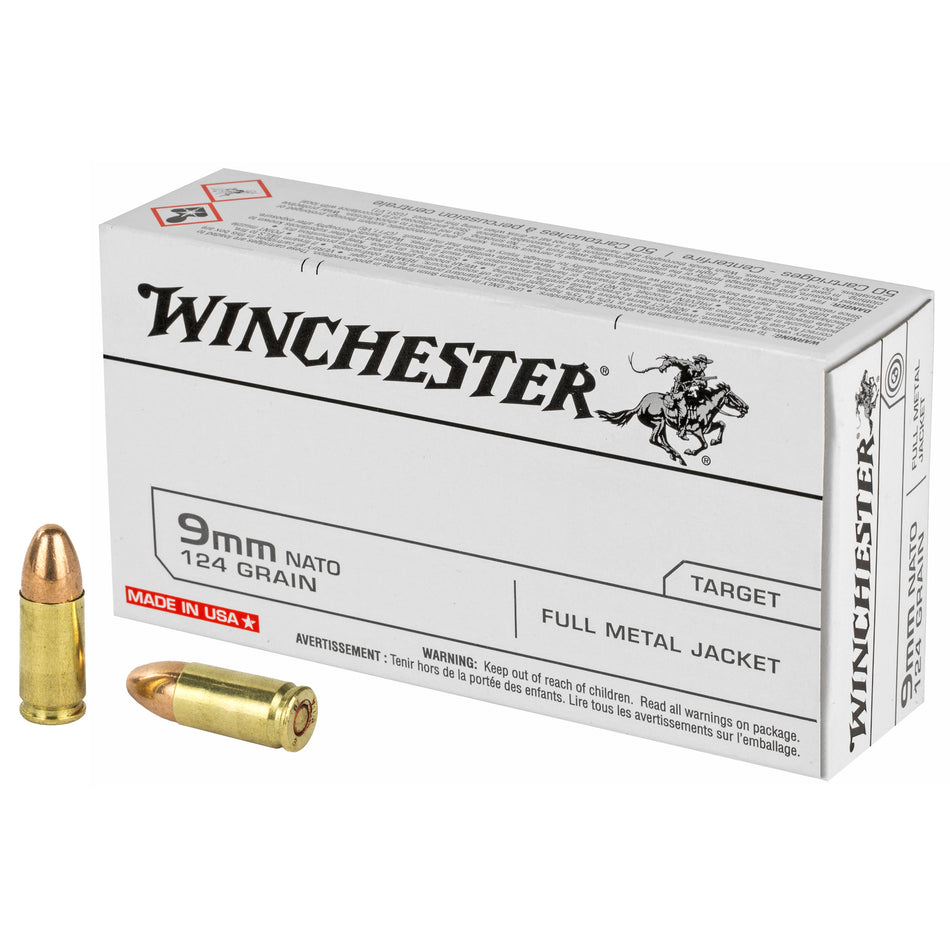 Winchester 9mm Luger / Parabellum USA Nato 124gr FMJ Ammo