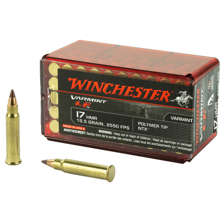 Winchester .17 HMR Varmint Lead Free 15.5gr NTX Ammo