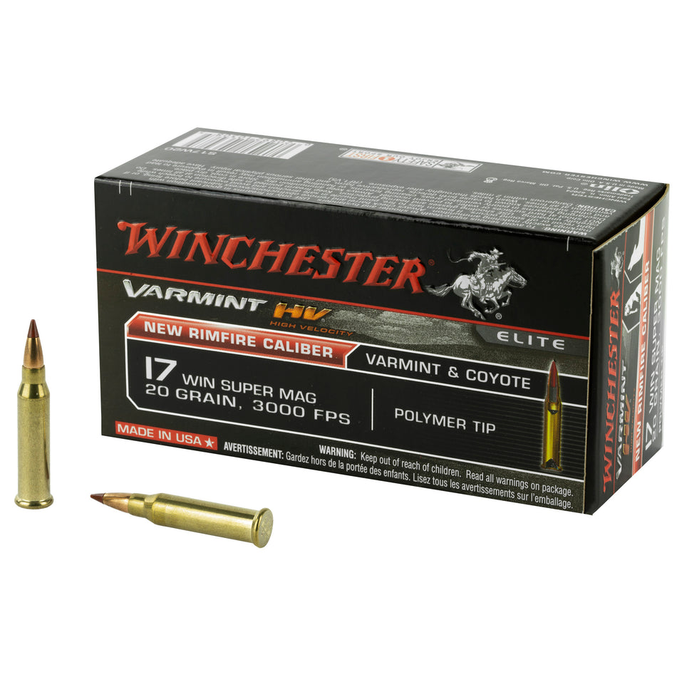 Winchester .17 WSM Varmint HV 20gr PolyTip Ammo