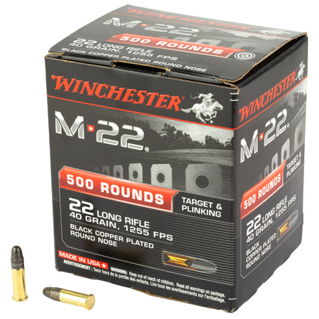 Winchester S22LRT M-22 Copper Plated Round Nose 40 Grain .22 Long Rifle