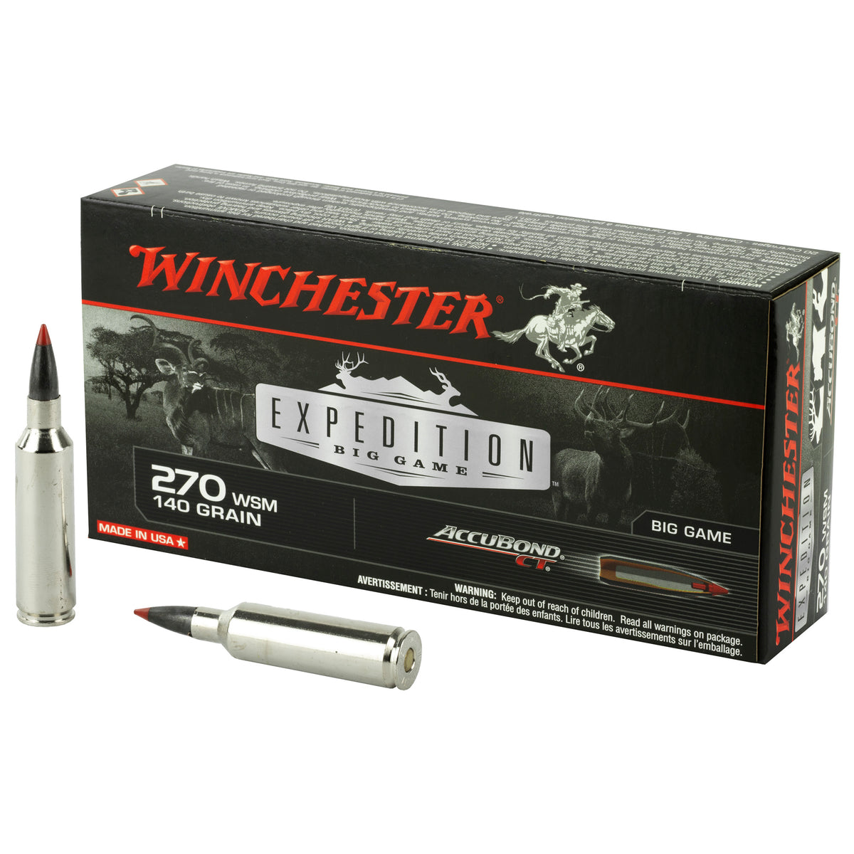 Winchester .270 WSM Expedition Big Game 140gr PolyTip Ammo