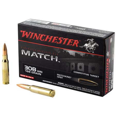Winchester .308 Win / 7.62x51mm Match 168gr BTHP Ammo