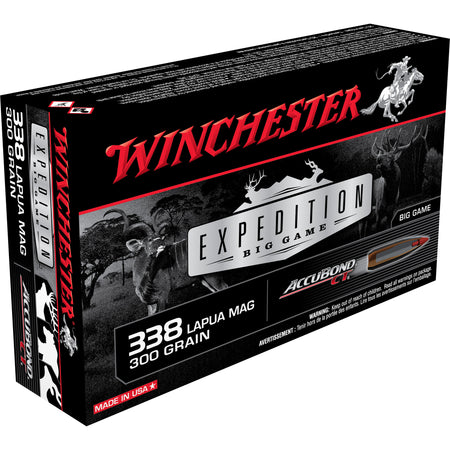 Winchester .338 Lapua Magnum Expedition Big Game 300gr AccuBond CT Ammo