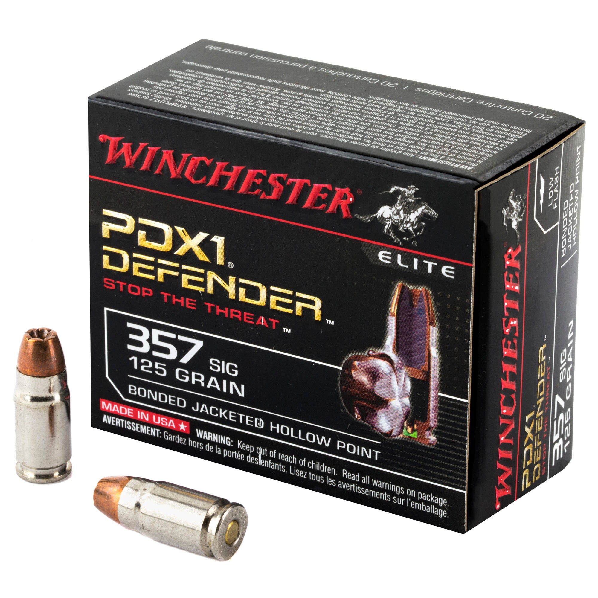 Winchester .357 Sig PDX1 Defender Elite 125gr BHP Ammo