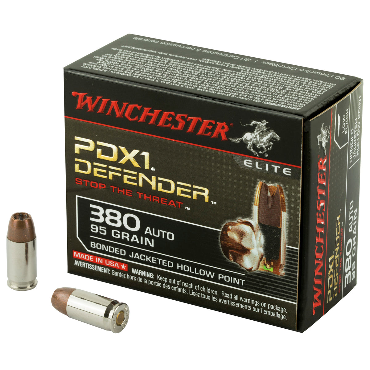 Winchester .380 ACP Defender Elite 95gr Bonded JHP Ammo