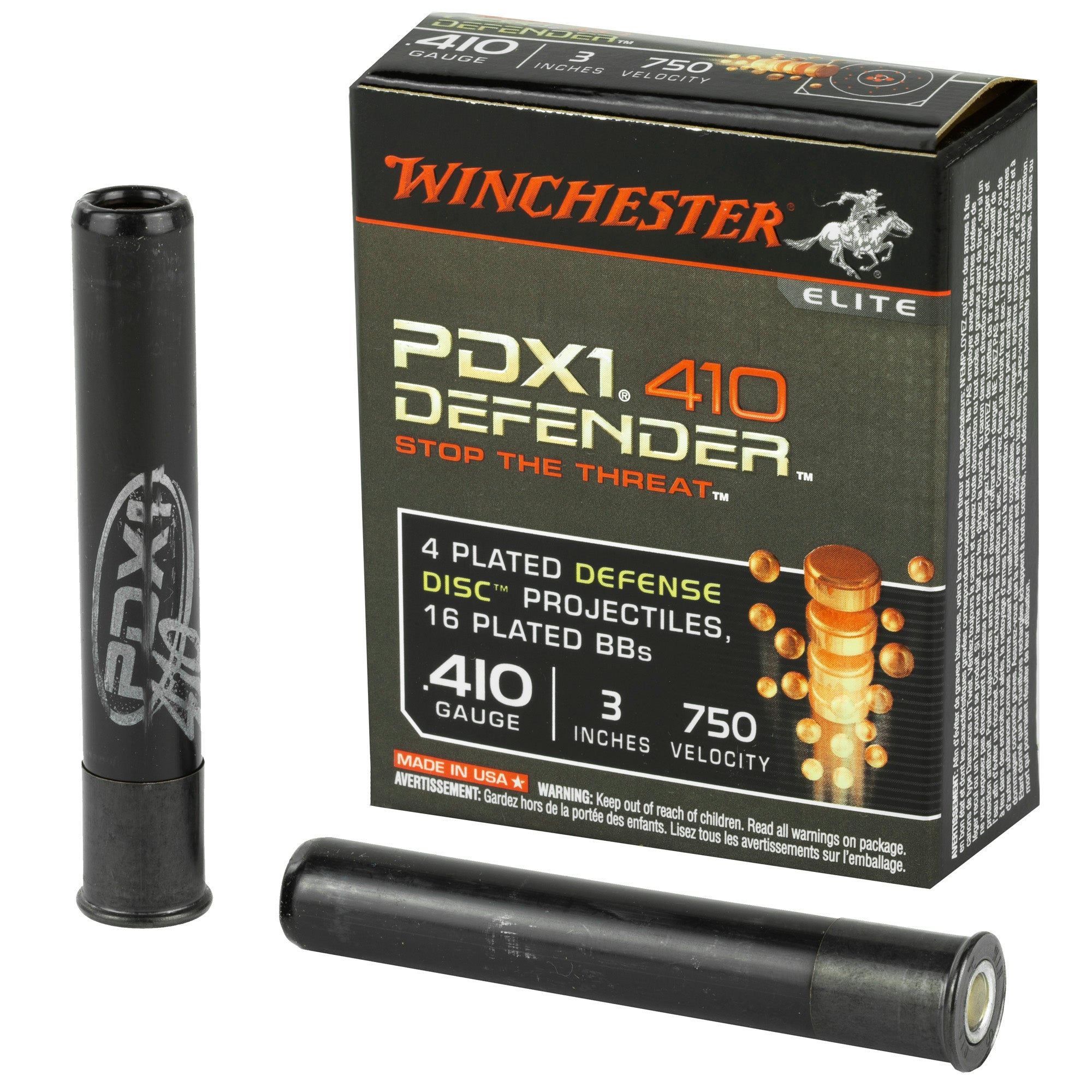 Winchester PDX1 Defender 4 Defense Discs/16 BB Pellets Combo .410 Bore 3 in 1/3 oz Discs / BBs