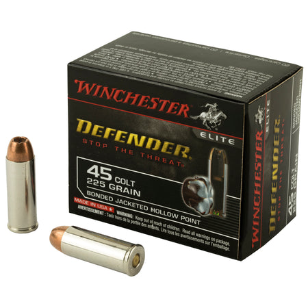 Winchester S45CPDB PDX1 Defender Elite Bonded Jacket Hollow Point 225 Grain .45 Long Colt 850 fps