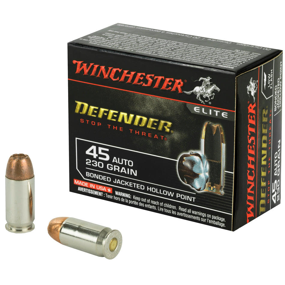Winchester .45 ACP PDX1 Defender 230gr Bonded JHP Ammo
