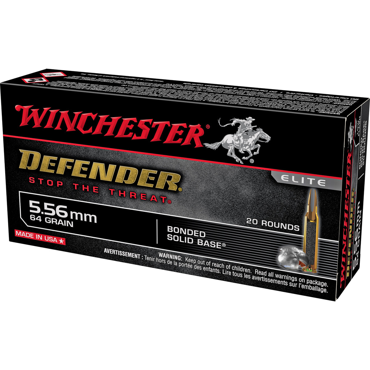 Winchester 5.56x45mm NATO Defender 64gr BHP Ammo