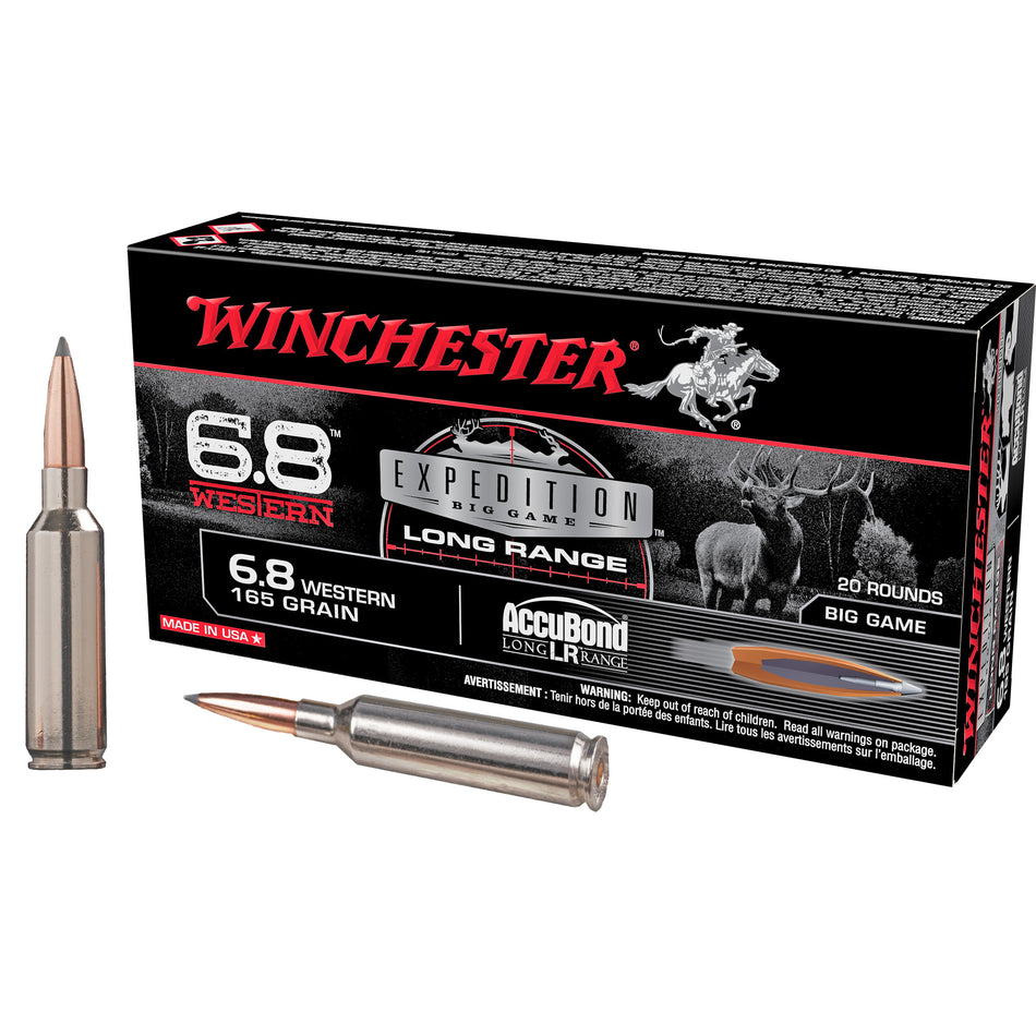 Winchester 6.8 Western Expedition Big Game 165gr AccuBond Long Range Ammo