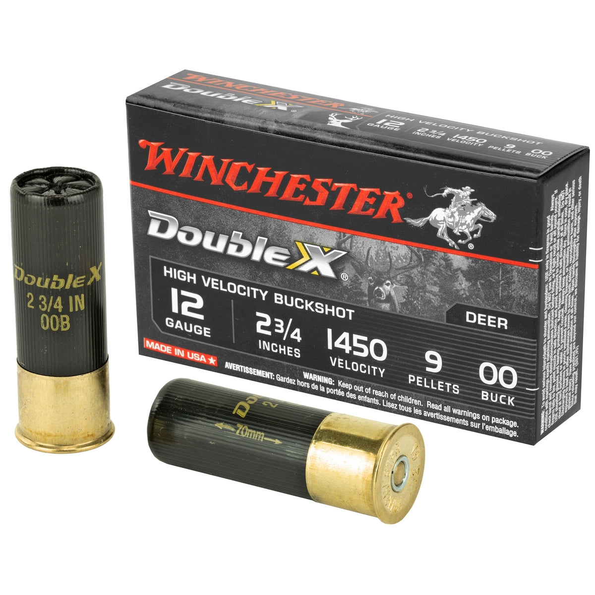 Winchester Double X High Velocity 12 Gauge 2 3/4" #00 Buckshot