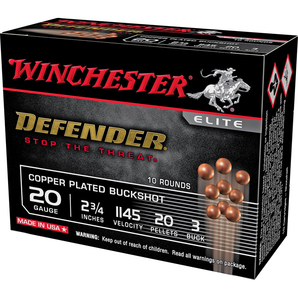 Winchester Defender 20 Pellets 20 Gauge 2.75 in 1-1/8 oz #3 Buck
