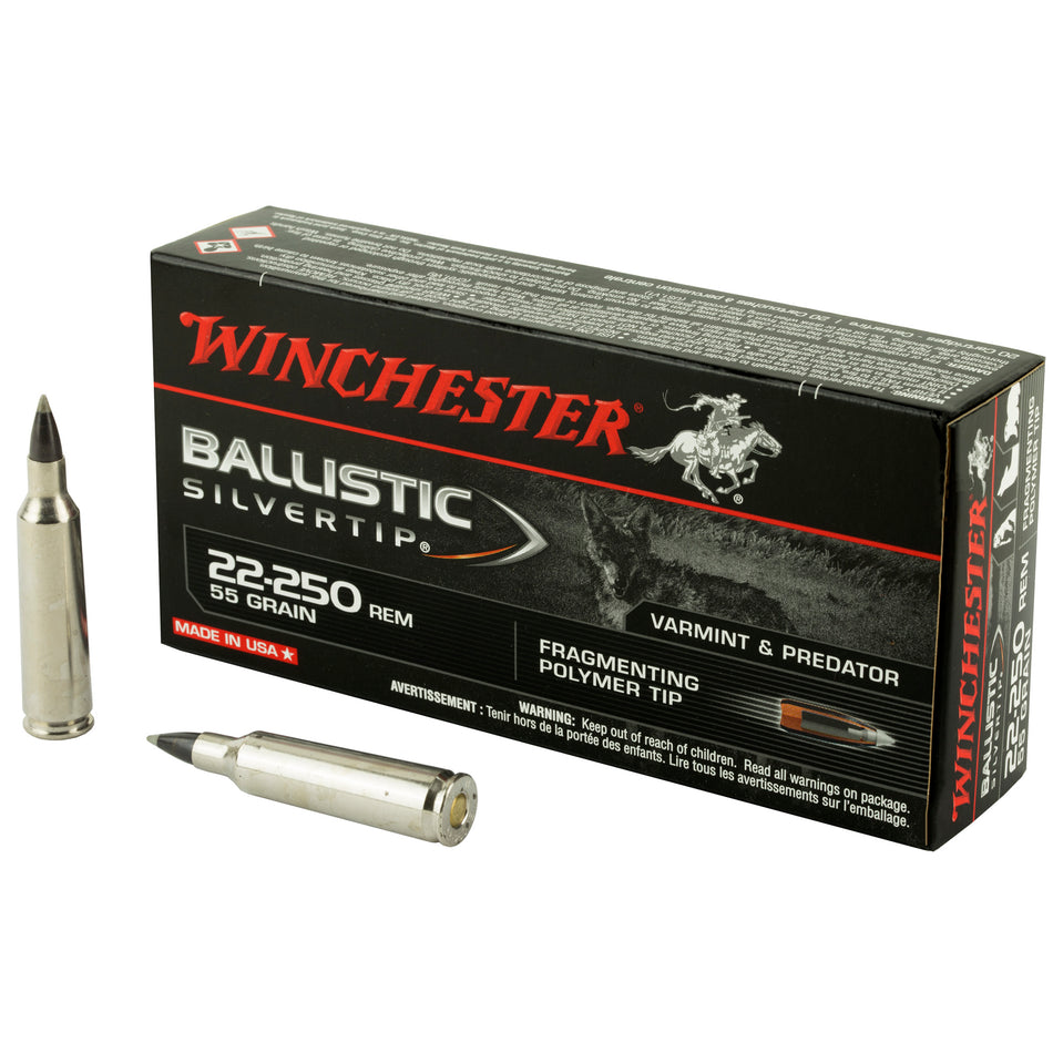 Winchester .22-250 Remington Ballistic Silvertip 55gr PolyTip Ammo