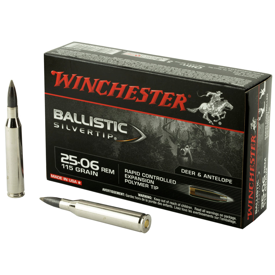 Winchester .25-06 Remington Ballistic Silvertip 115gr PolyTip Ammo