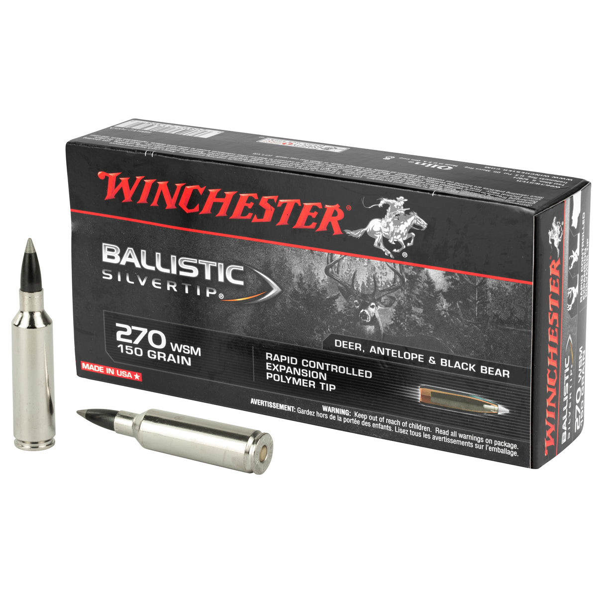 Winchester .270 WSM Ballistic Silvertip 150gr PolyTip Ammo