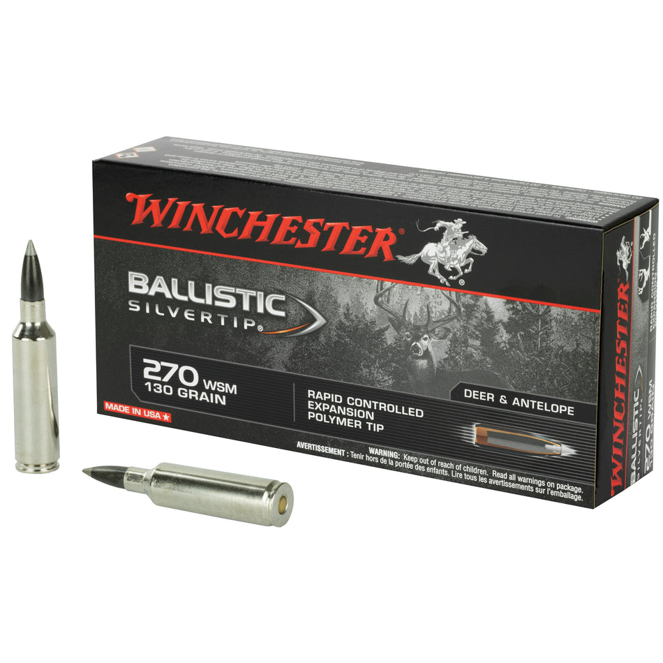 Winchester .270 WSM Ballistic Silvertip 130gr PolyTip Ammo