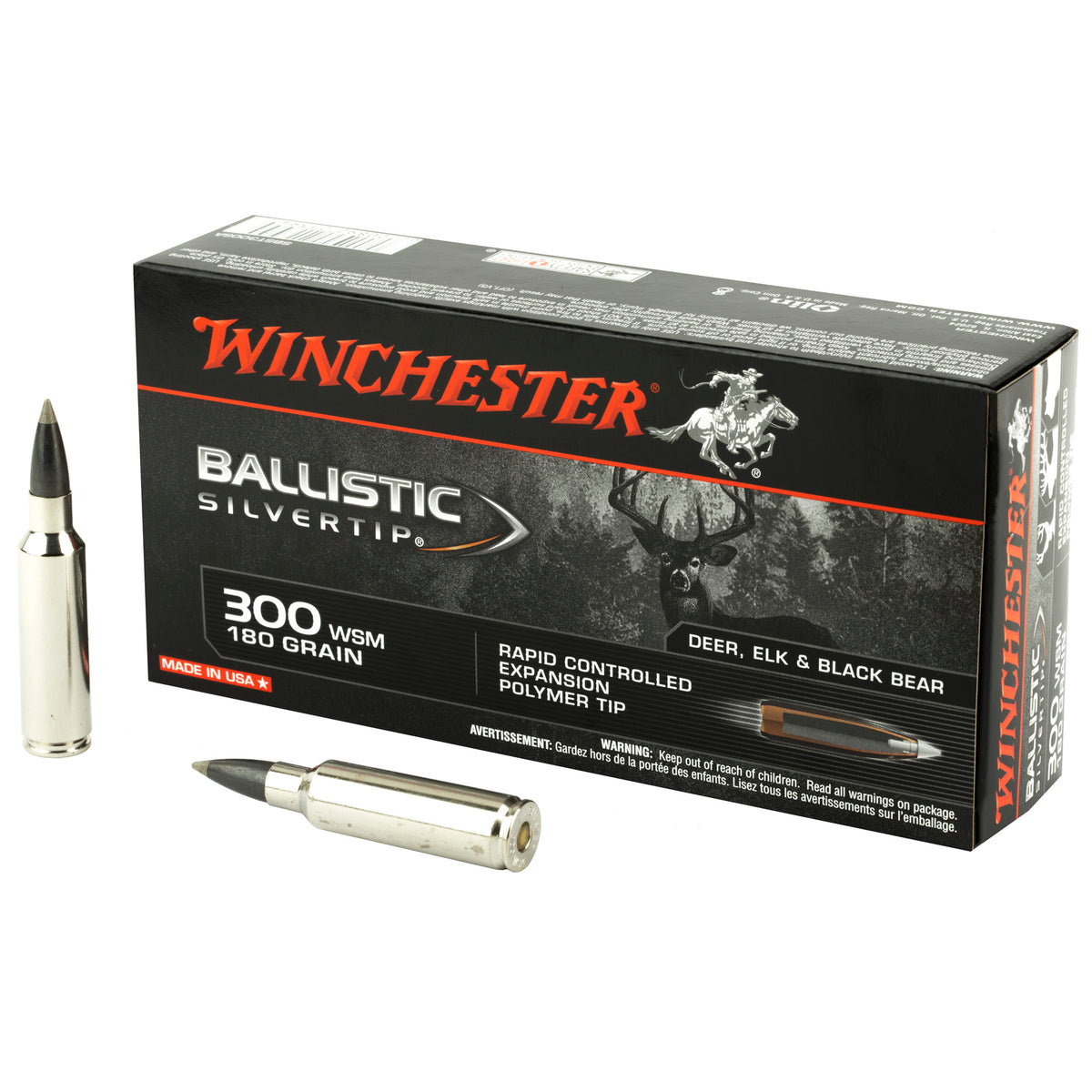 Winchester .300 WSM Ballistic Silvertip 180gr PolyTip Ammo
