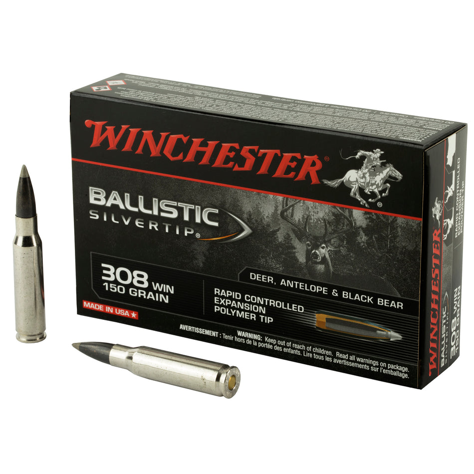 Winchester .308 Win / 7.62x51mm Ballistic Silvertip 150gr PolyTip Ammo