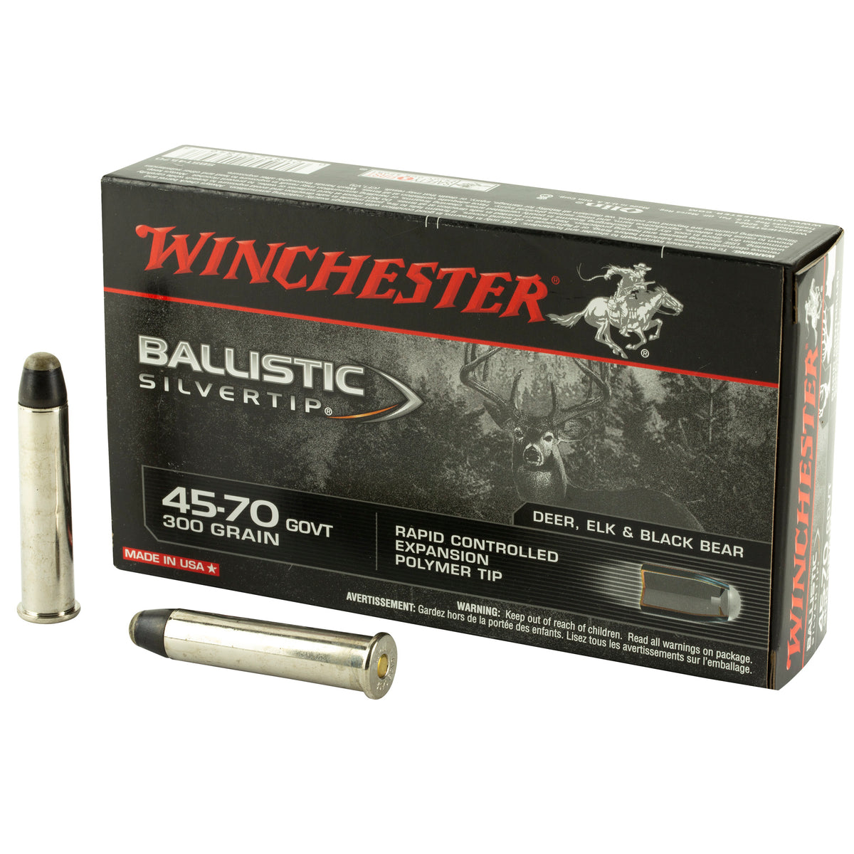 Winchester .45-70 Government Ballistic Silvertip 300gr PolyTip Ammo