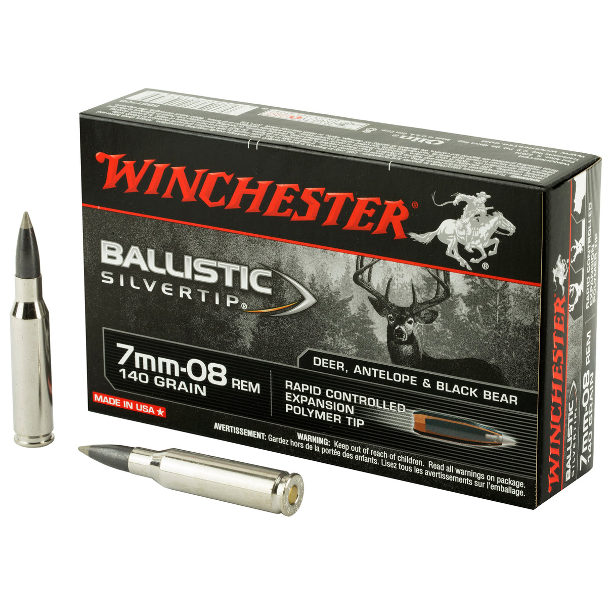 Winchester 7mm-08 Remington Ballistic Silvertip 140gr Polymer Tip Ammo