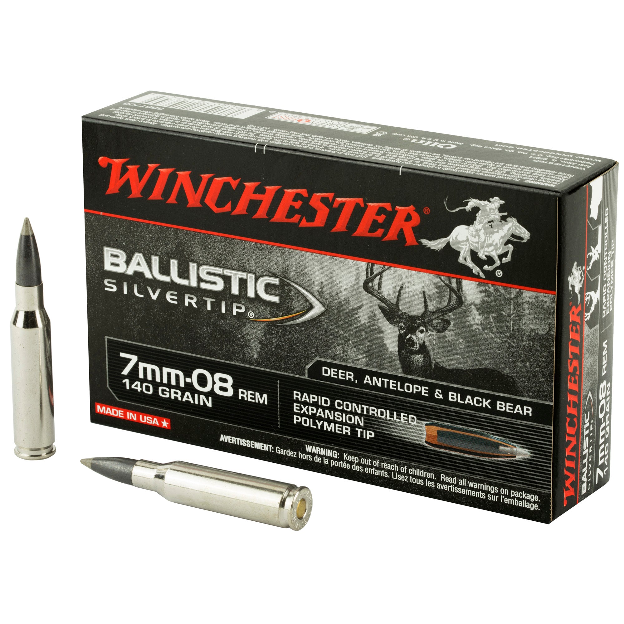 Winchester 7mm-08 Remington Ballistic Silvertip 140gr Polymer Tip Ammo
