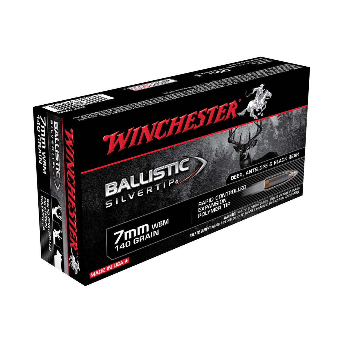 Winchester 7mm WSM Ballistic Silvertip 140gr PolyTip Ammo