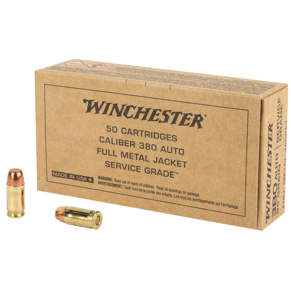 Winchester .380 Auto Service Grade 95gr FMJ FN Ammo