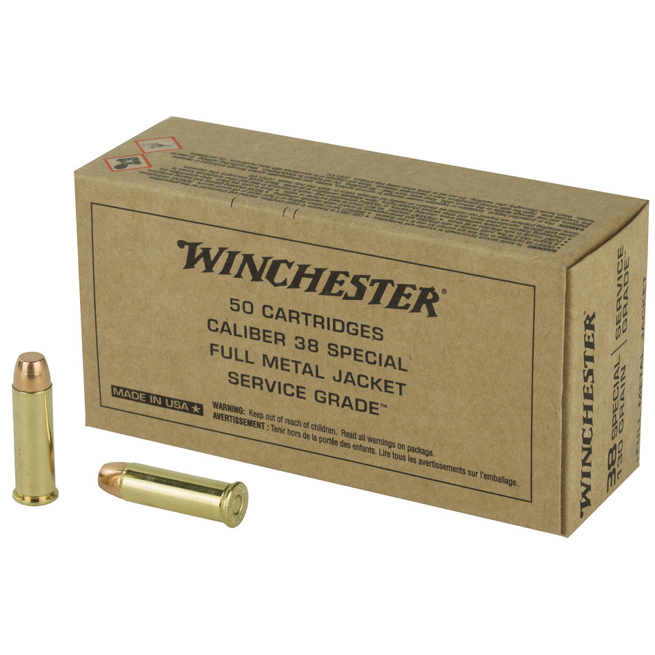 Winchester .38 Special Service Grade 130gr FMJ FN Ammo
