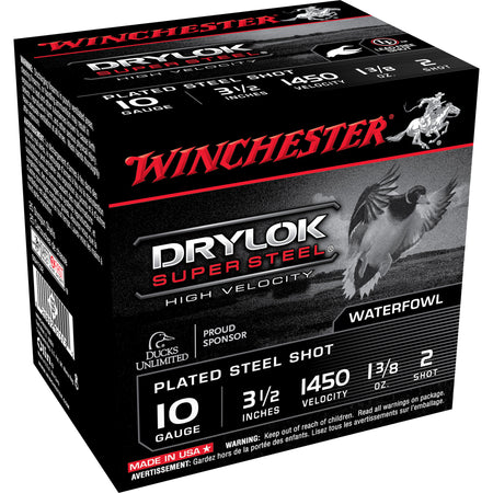 Winchester Drylok Super Steel High Velocity 10 Gauge 3 1/2" 1 3/8 oz #2 Shot