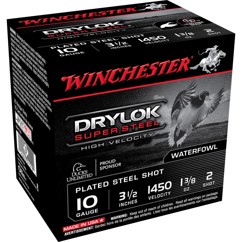 Winchester Drylok Super Steel High Velocity 10 Gauge 3 1/2" 1 3/8 oz #2 Shot