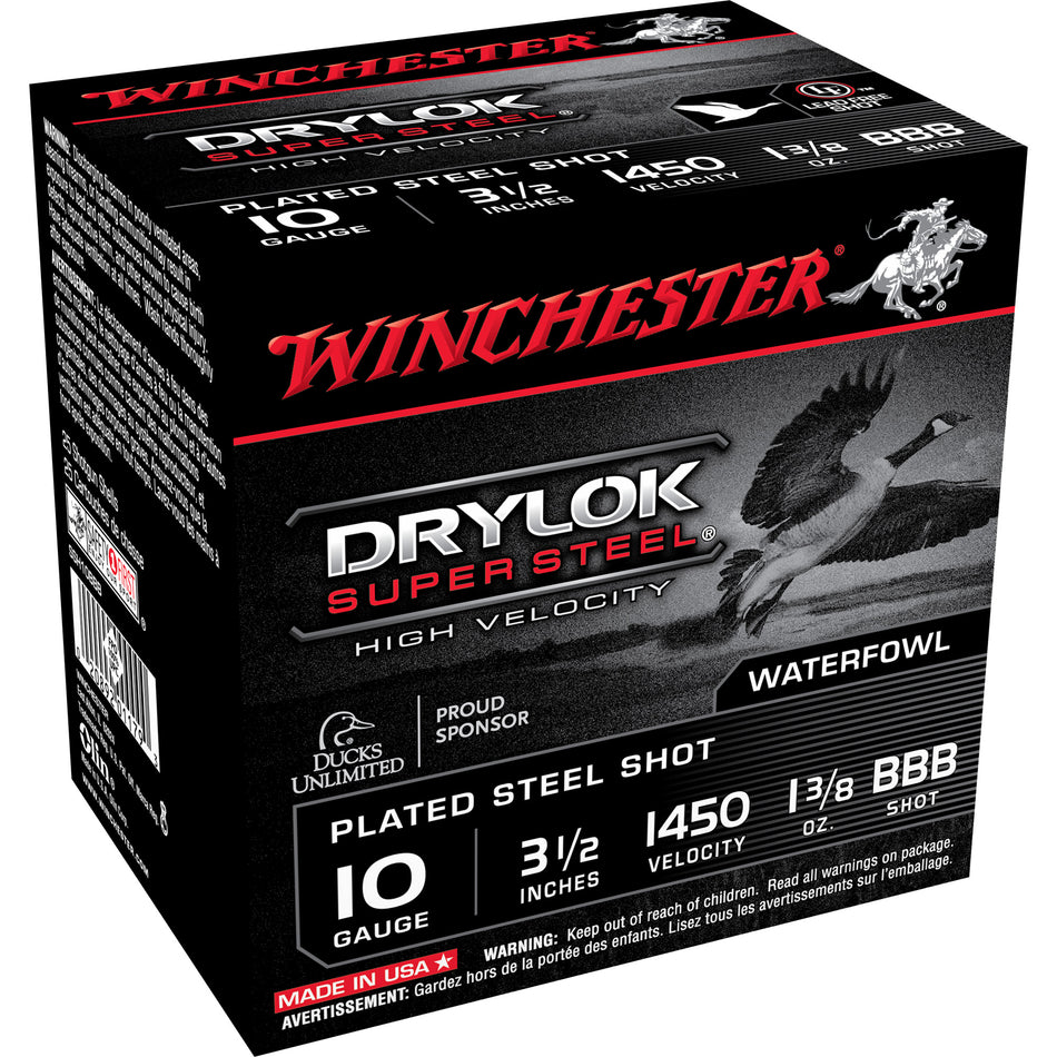 Winchester Drylok Super Steel High Velocity 10 Gauge 3 1/2" 1 3/8 oz #BBB Shot
