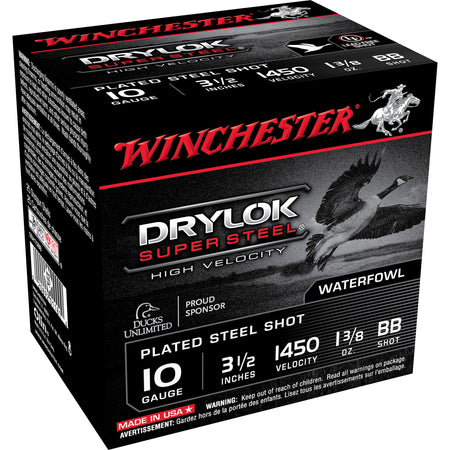 Winchester Drylok Super Steel High Velocity 10 Gauge 3 1/2" 1 3/8 oz #BB Shot