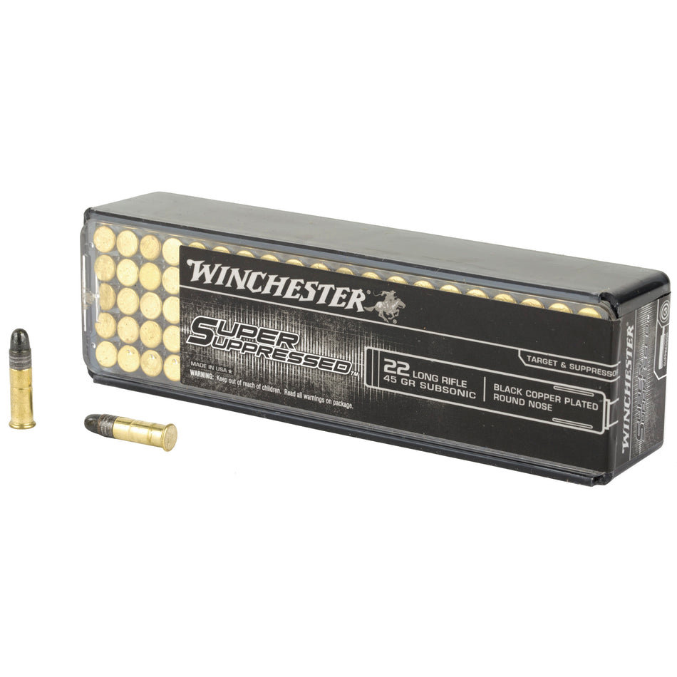 Winchester .22 LR Super Suppressed 45gr Black CPRN Ammo