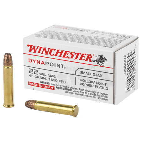 Winchester .22 Mag Dynapoint 45gr CPHP Ammo