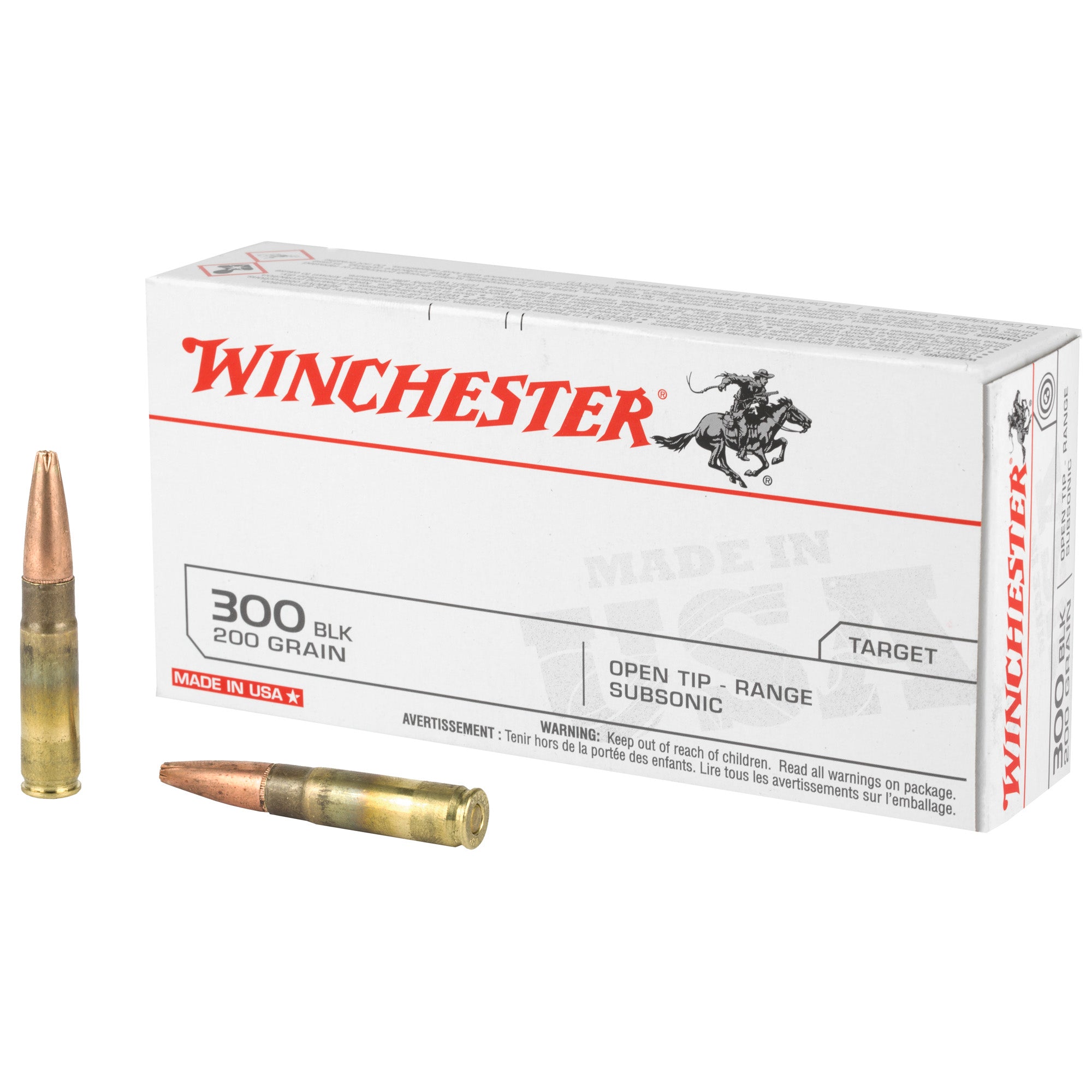 Winchester .300 AAC Blackout 200gr Open Tip Subsonic Ammo