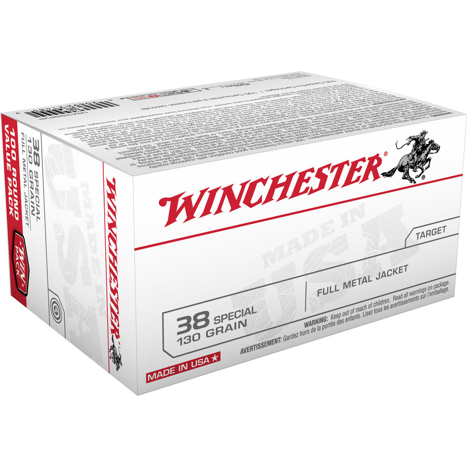 Winchester .38 Special 130gr FMJ Ammo - 100 Rounds