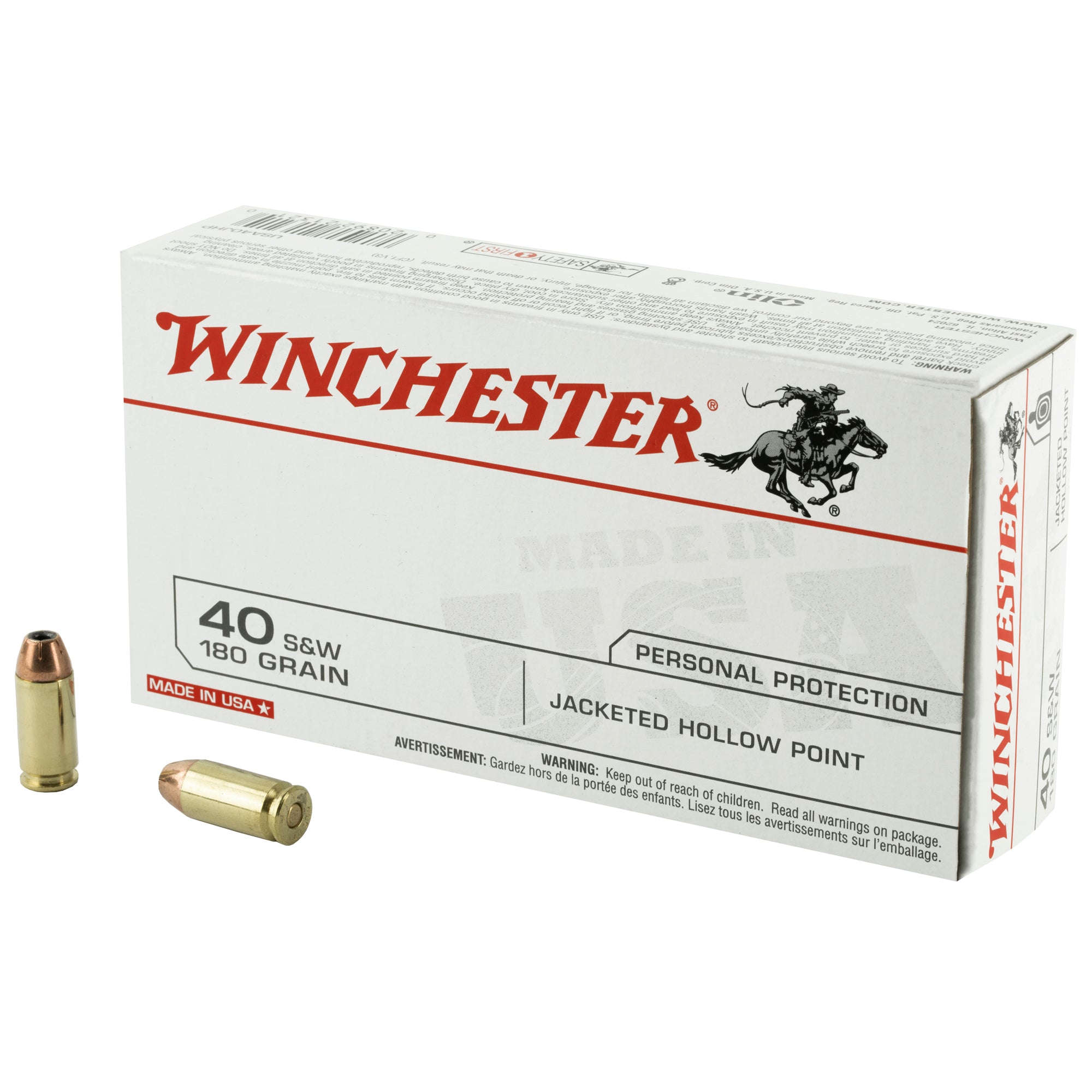 Winchester .40 S&W USA 180gr JHP Ammo