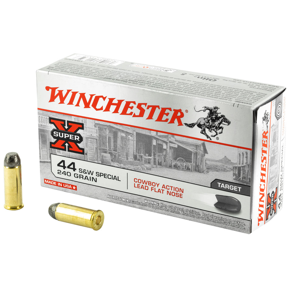 Winchester USA44CB USA Super X Cowboy Action Lead Flat Nose 240 Grain .44 S&W Special 750 fps