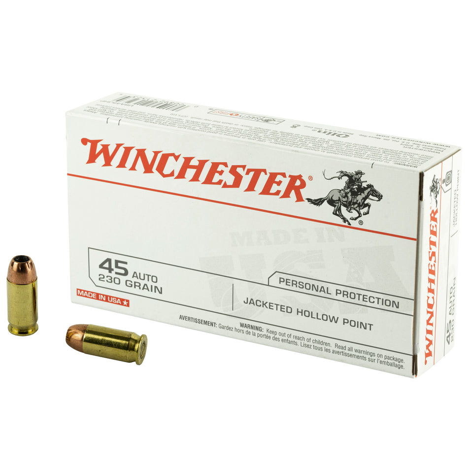 Winchester USA45JHP USA Jacketed Hollow Point 230 Grain .45 ACP/Auto 880 fps