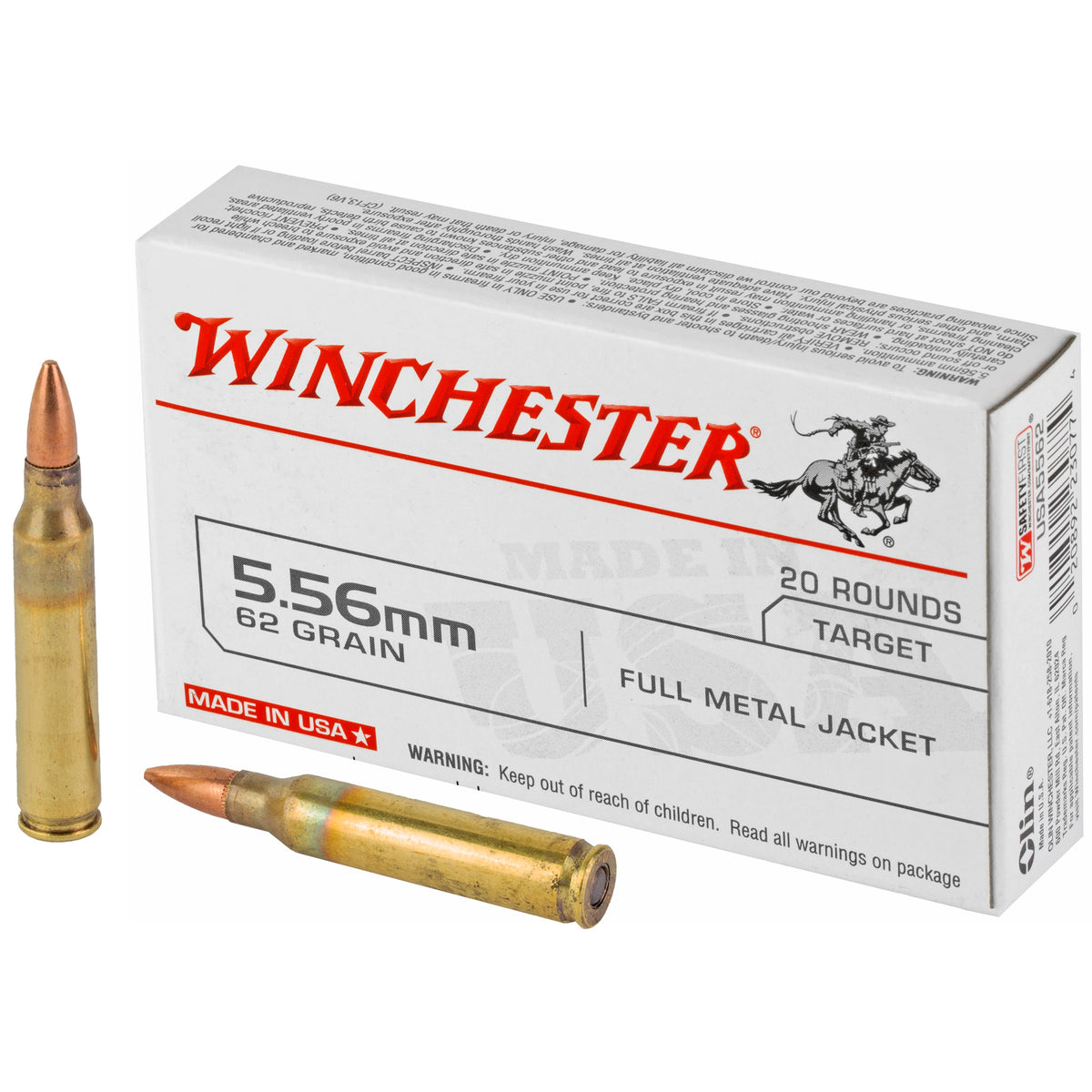 Winchester 5.56x45mm NATO USA 62gr FMJ Ammo
