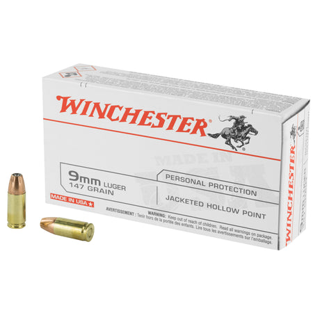 Winchester 9mm Luger 147gr JHP Ammo