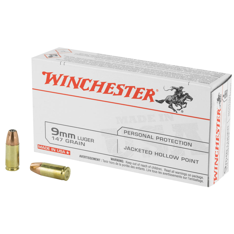 Winchester 9mm Luger 147gr JHP Ammo
