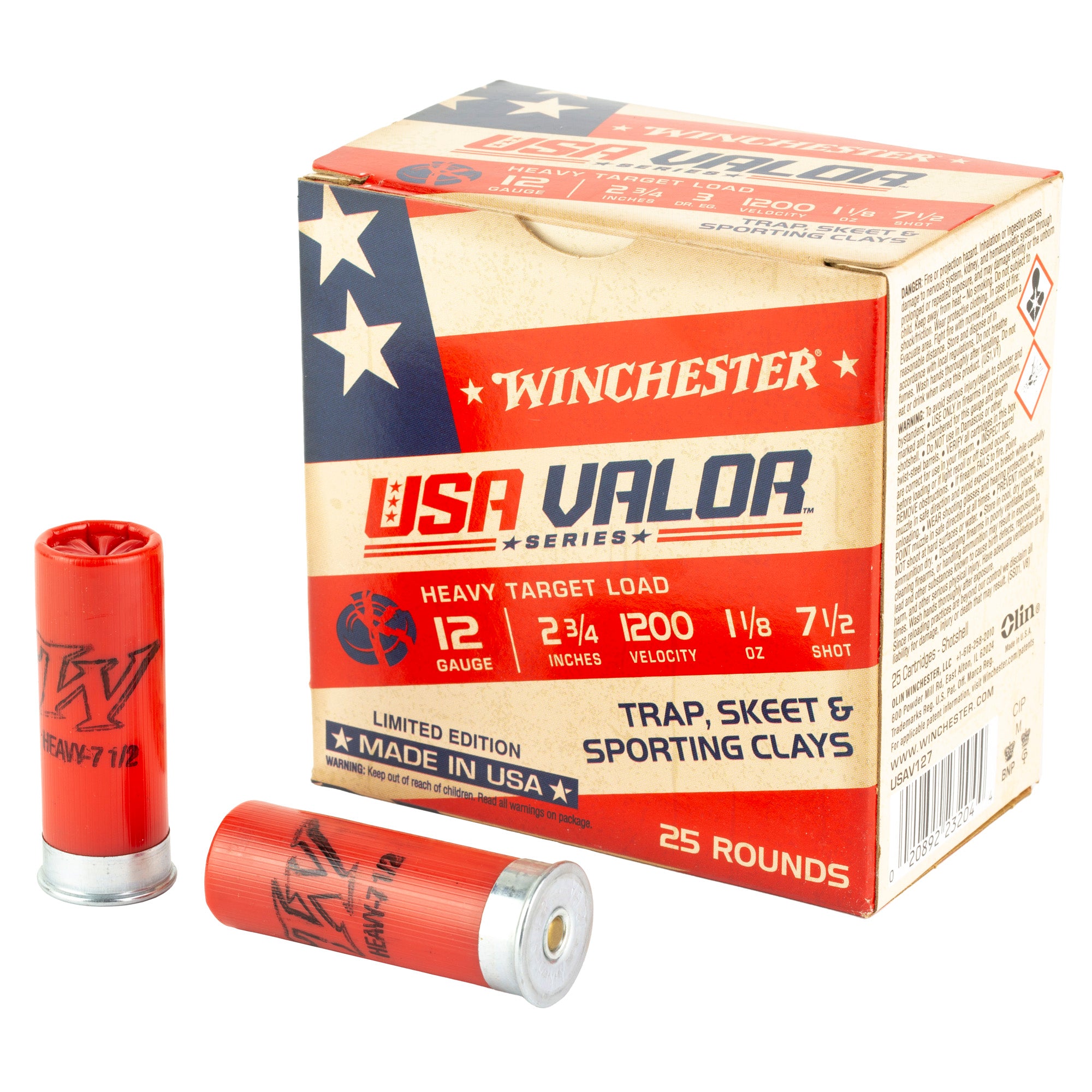 Winchester USA VALOR 12 Gauge 2.75 in 1-1/8 oz #7.5