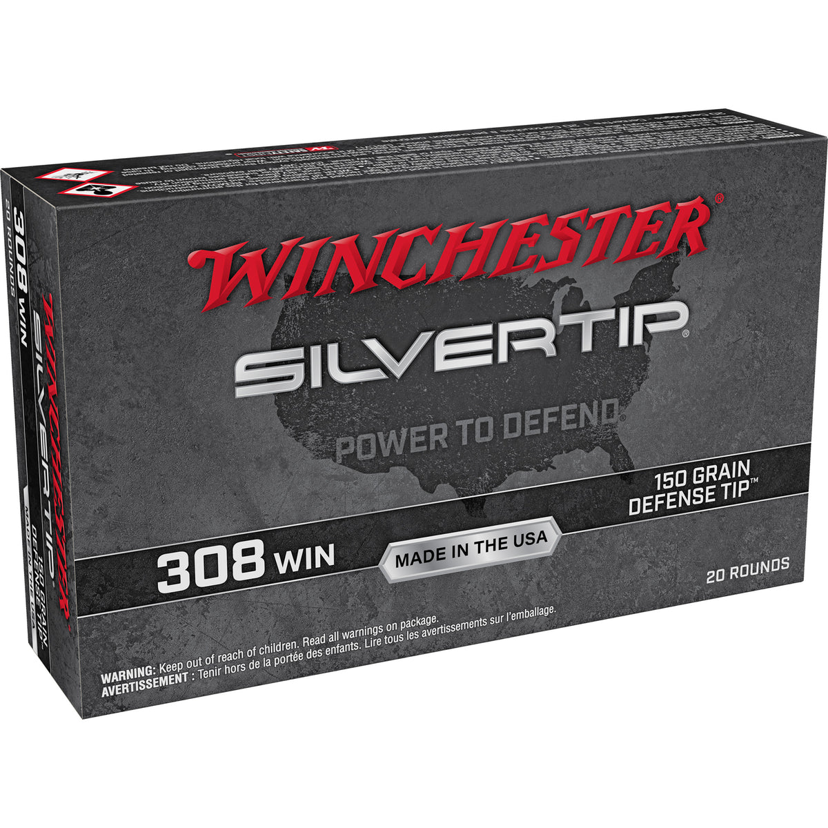 Winchester .308 Win / 7.62x51mm Silvertip 150gr PolyTip Ammo