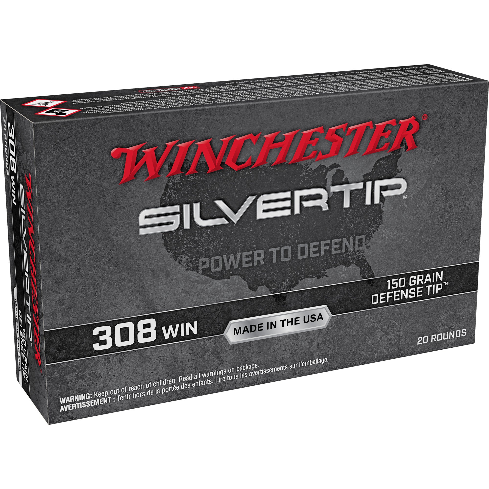 Winchester .308 Win / 7.62x51mm Silvertip 150gr PolyTip Ammo